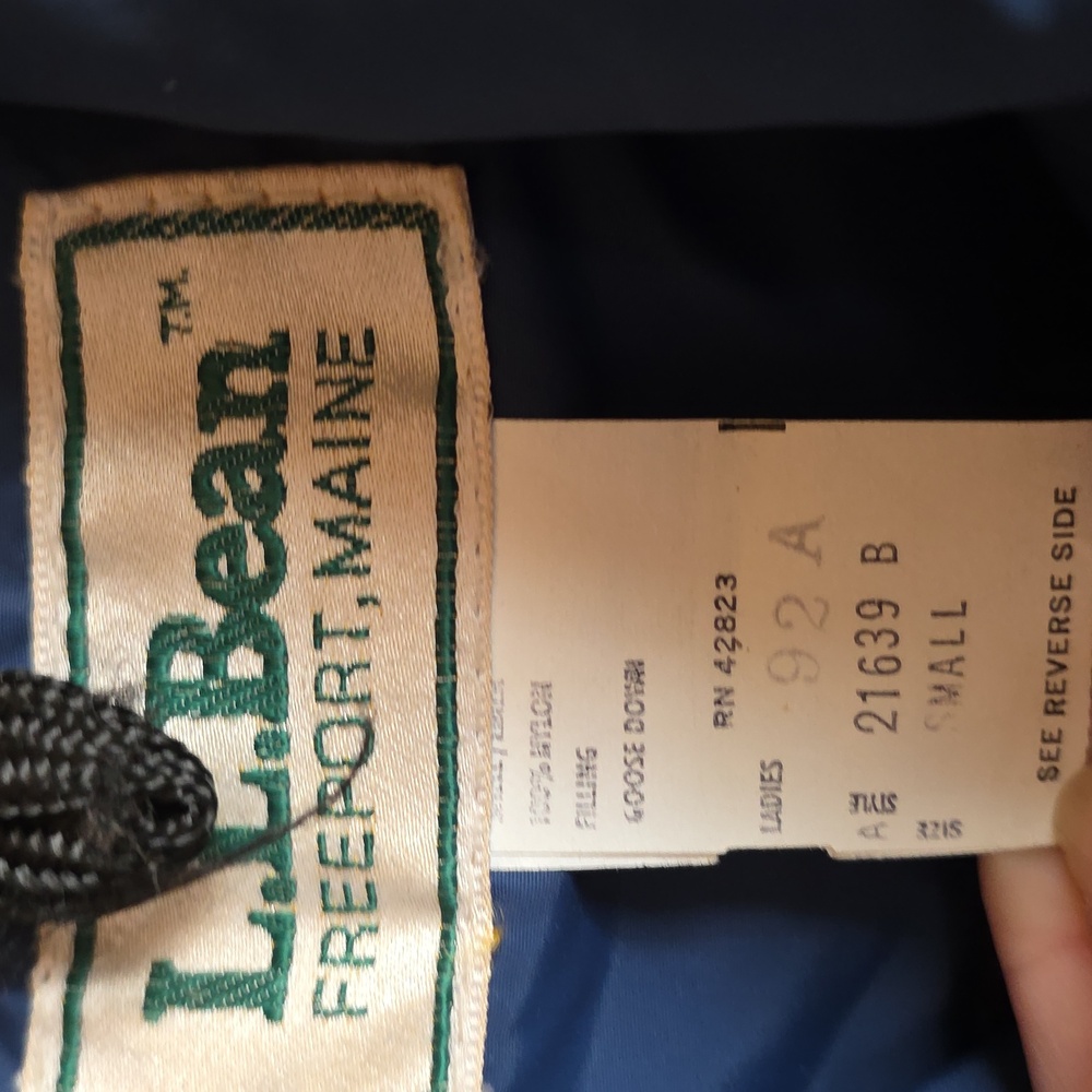 VTG L.L.Bean Puffer Vest Goose Down Blue Snap Ladies Small - Picture 3 of 9